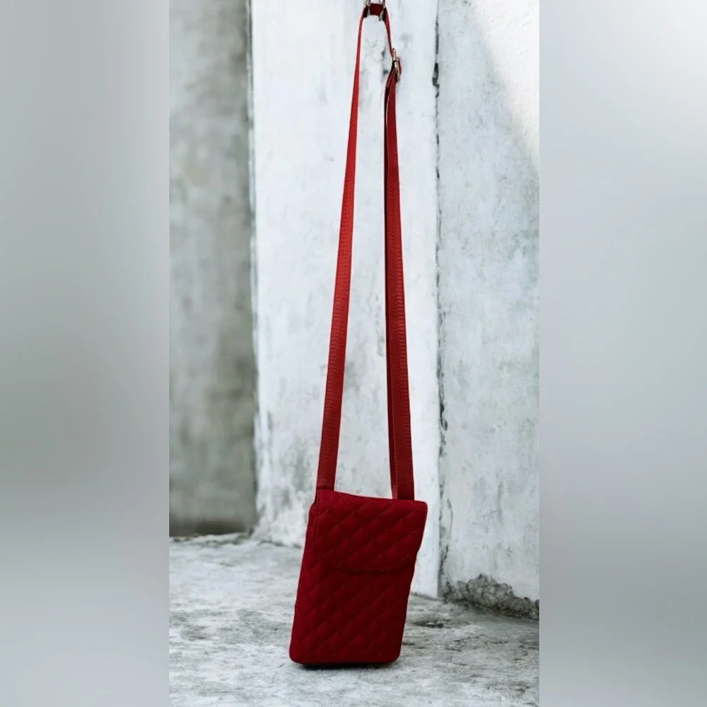 Chicos Red quilted crossbody bag